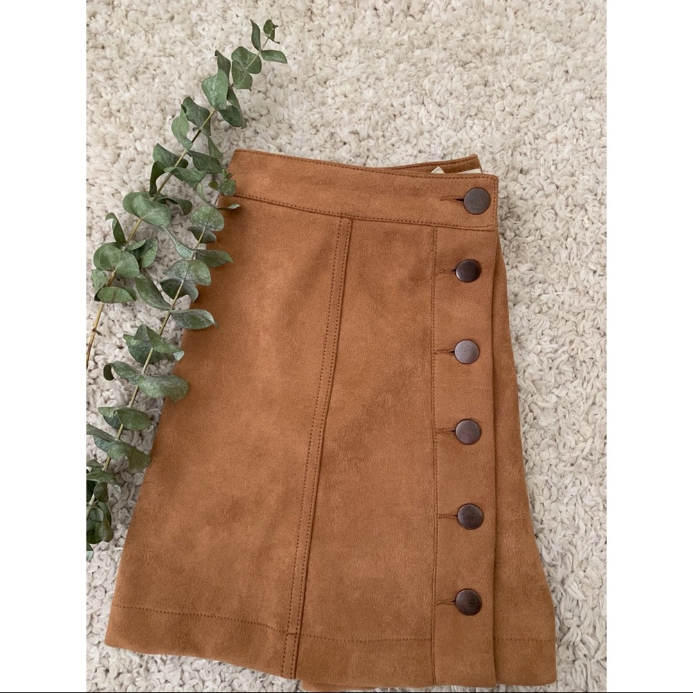Sold - Suede Button Skirt